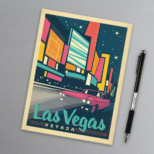 Save the Date   Las Vegas, NV Announcement Postcard