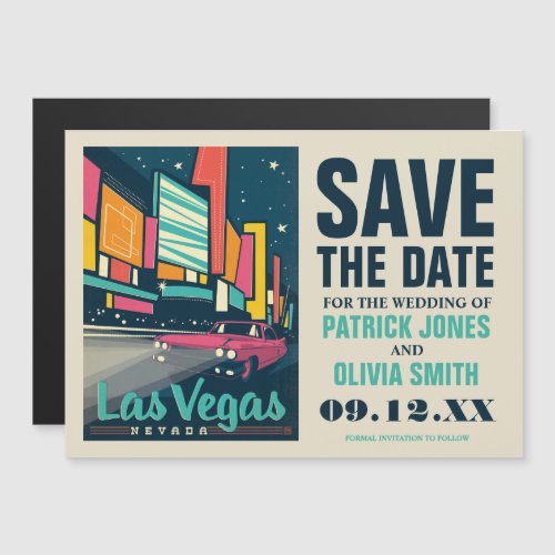 Save the Date  Las Vegas NV Magnetic Invitation