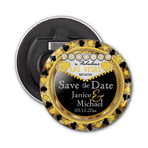 Save the Date Las Vegas Style _ Yellow  Bottle Opener