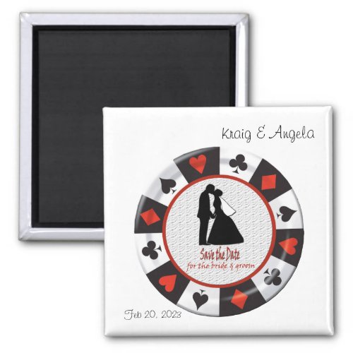 Save the Date Las Vegas Wedding 2 inch Magnet
