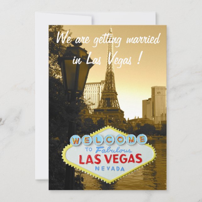 Save the Date Las Vegas Wedding Announcement (Front)