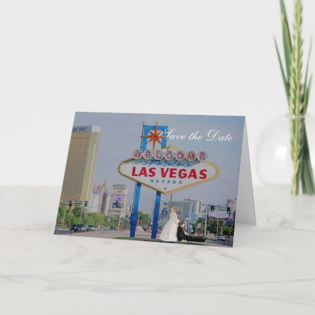 Save the Date Las Vegas Wedding Card with B&G (Front)