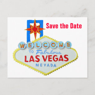Save the Date Las Vegas Weddings Announcement Postcard