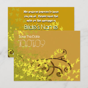 Save the Date- Leaf Swirls Announcement Postcard
