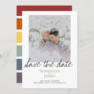 Save The Date LGBTQ Rainbow Personalized Photo