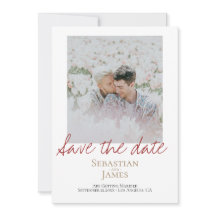 Save The Date LGBTQ Rainbow Personalized Photo