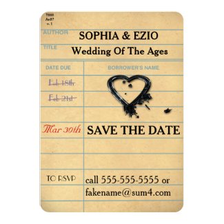 Save the Date Library Card