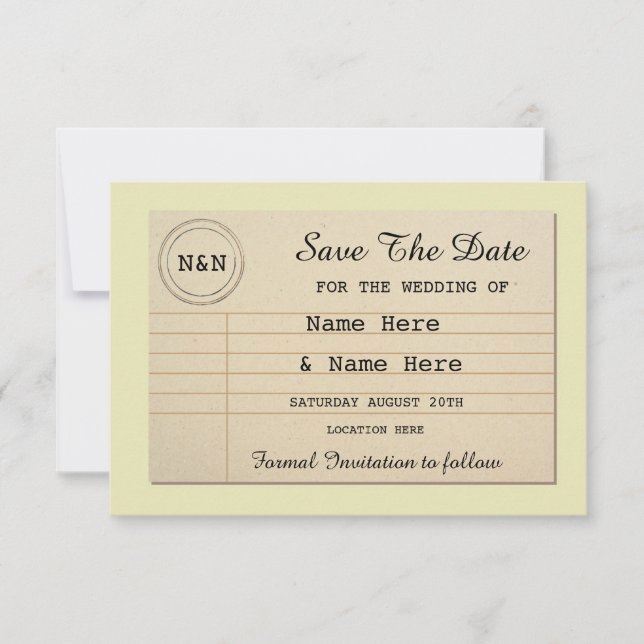 Save The Date Library Wedding Books Invites (Front)