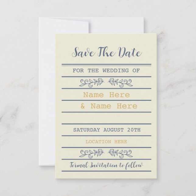 Save The Date Library Wedding Books Invites (Front)