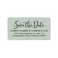 Save the date light green return address label