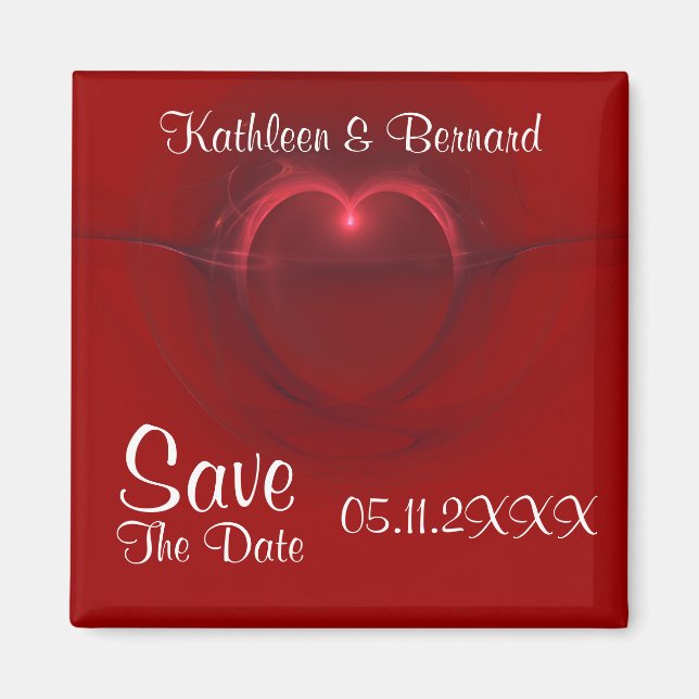 "Save the Date" Lighted Heart Magnet (Front)