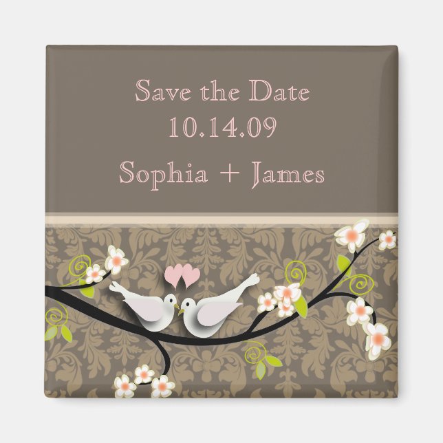 Save the Date, love birds Magnet (Front)
