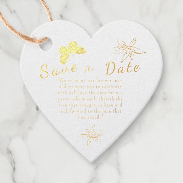 Save The Date Love Heart Favor Tag (Front)