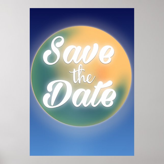 Save the Date Magical Moon Poster (Front)