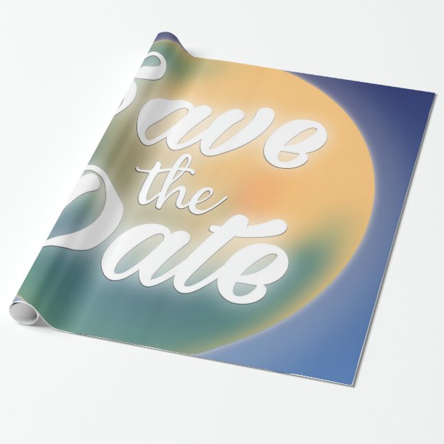 Save the Date Magical Moon Wrapping Paper (Unrolled)