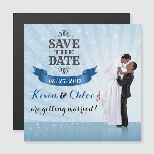Save the Date Magnet African American Couple
