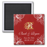 Save The Date Magnet Antique Architecture Red at Zazzle