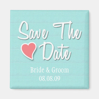 save the date magnet aqua