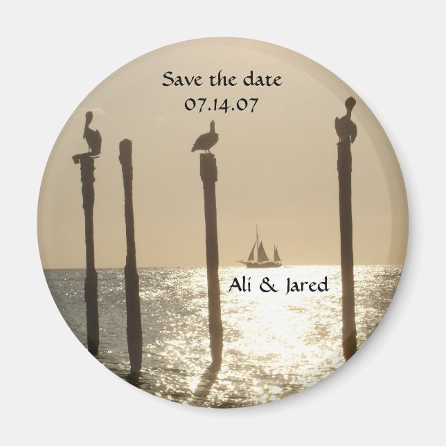 Save the date magnet- beach/destination wedding magnet (Front)