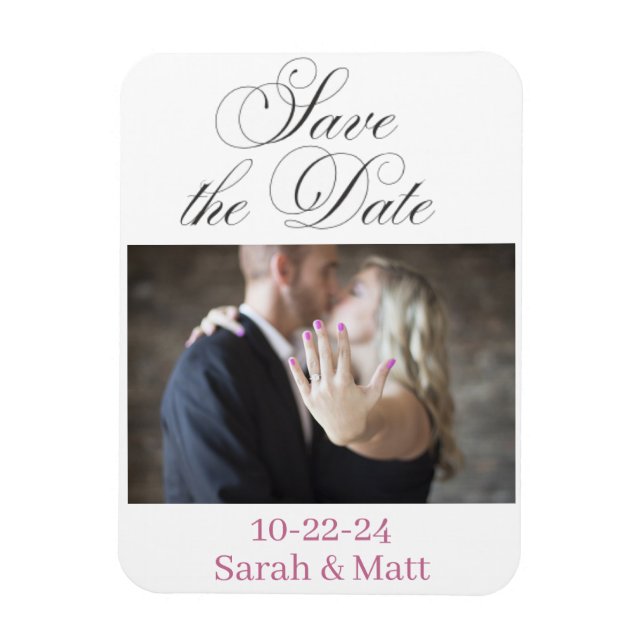 Save the date magnet Beachy personalized photo (Vertical)