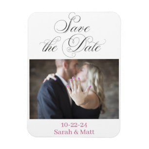 Save the date magnet Beachy personalized photo