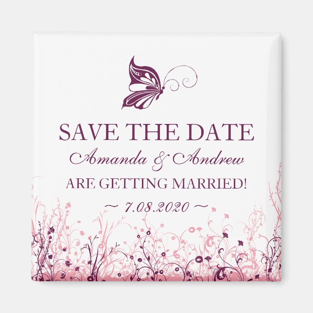 Save the date magnet ~ Butterfly Garden 3 (Front)