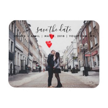 Save The Date Magnet Custom Photo Modern by autumnandpine at Zazzle