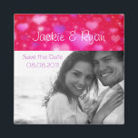 Save the Date Magnet Cute Hearts Photo Template<br><div class="desc">Save the Date Magnet great for any wedding announcement with cute glowing hearts great for valentine's day also.</div>