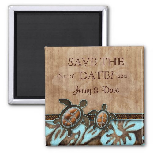 Save the Date Magnet Cute Turtle Beach Wedding BB