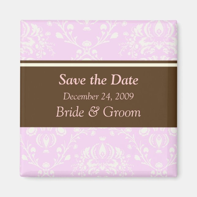 Save the Date Magnet, damask Magnet (Front)