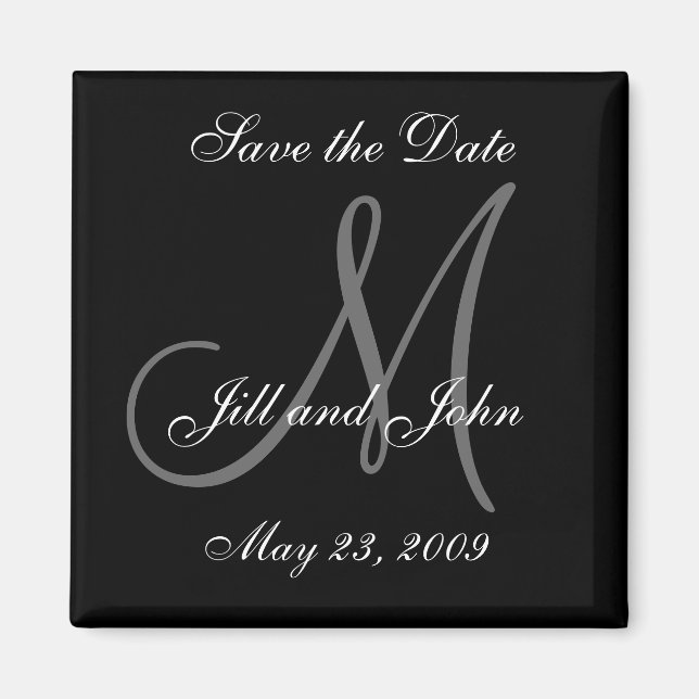 Save the Date Magnet First Names and Initials (Front)