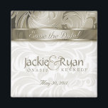 Save the Date Magnet Floral Leaf Gold 2<br><div class="desc">Save the Date Magnet great with pretty leaf floral pattern.  TO SEE THIS ENTIRE SERIES JUST TYPE IN leaffloral in the search field.</div>