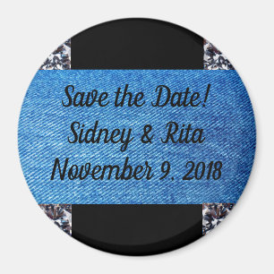 Save the Date Magnet for Denim & Diamonds