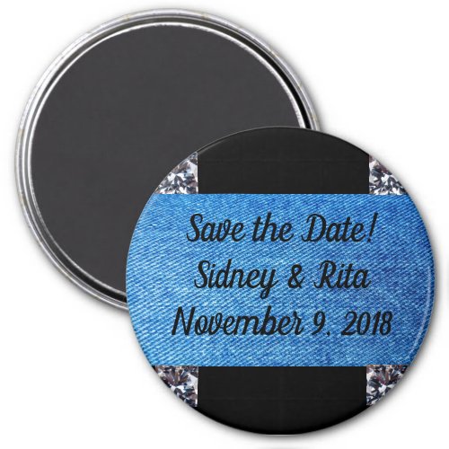 Save the Date Magnet for Denim  Diamonds