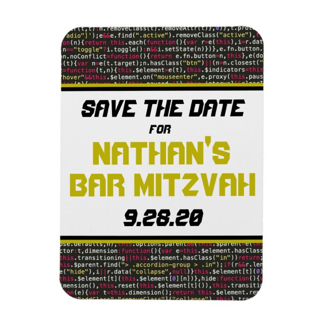 Save the Date Magnet for the Coder's Party Suite (Vertical)