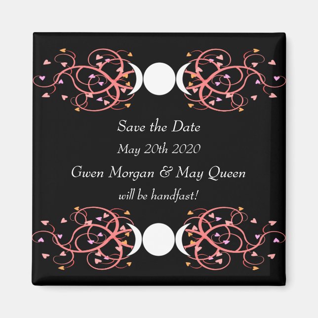 Save the Date Magnet Lesbian Wiccan Wedding (Front)