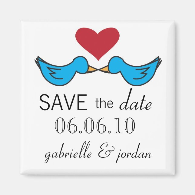 Save the Date Magnet Lovebirds (Front)
