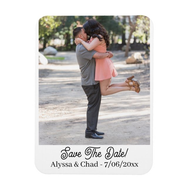 Save the date magnet personalized photo (Vertical)