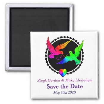 Save The Date Magnet Rainbow Pride Gay Wedding by AGayMarriage at Zazzle