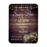 Save The Date Magnet Rustic Mason Jar Lights at Zazzle