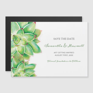 Save The Date Magnet, Succulent Magnetic Invitation
