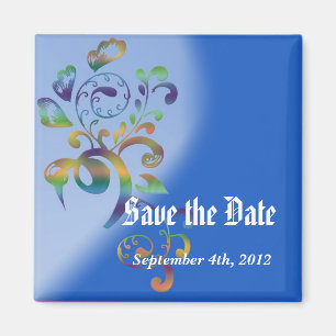 Save the date magnet. Tropical color style floral Magnet