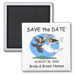 Save The Date Magnet Wedding Happy Couple Clipart at Zazzle