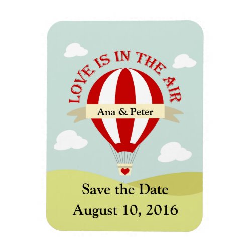 Save the date magnet with hot air balloon