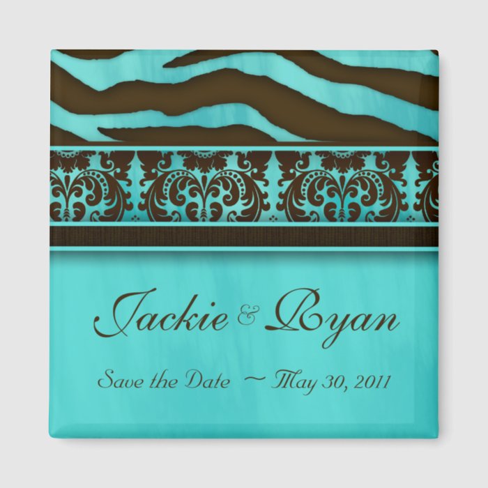 Save the Date Magnet Zebra Damask BB 2