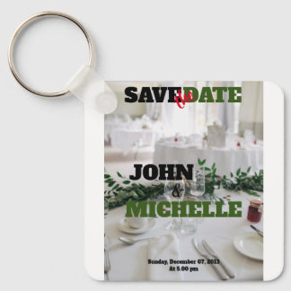 Save the Date Magnetic Card Elegant Keychain
