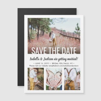 Save the Date Magnets 4 Photo Modern Wedding
