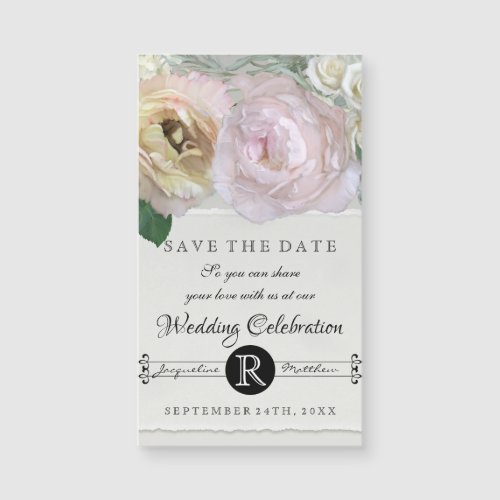 Save the Date Magnets Grey Ombre Flower Market
