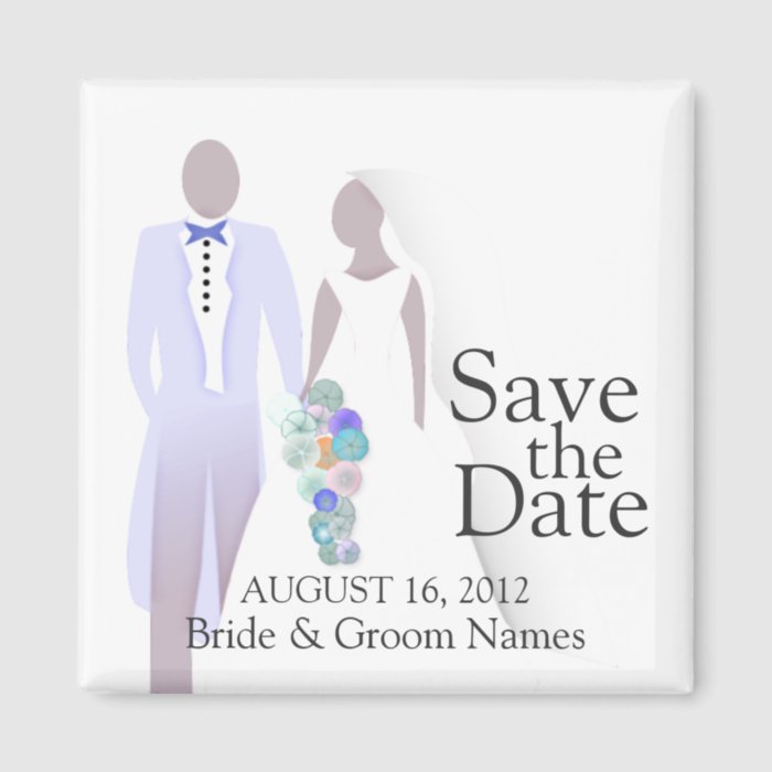 Save the Date Magnets Wedding Couple Clipart