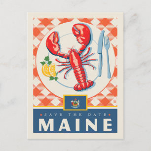 Save the Date Maine Invitation Postcard